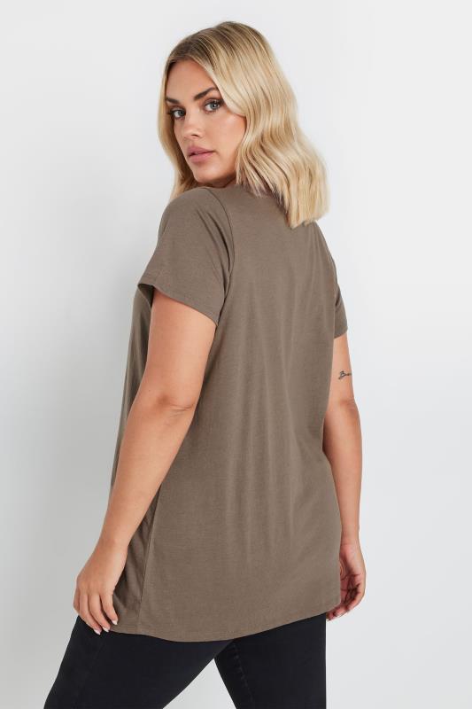 YOURS Plus Size Mocha Brown Essential T-Shirt | Yours Clothing 3