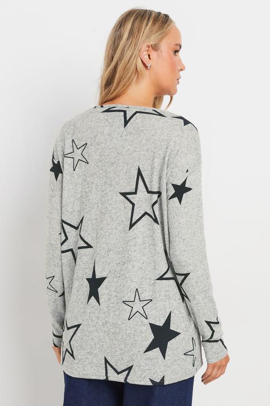 LTS Tall Grey Star Print Drop Shoulder Jumper | Long Tall Sally 3