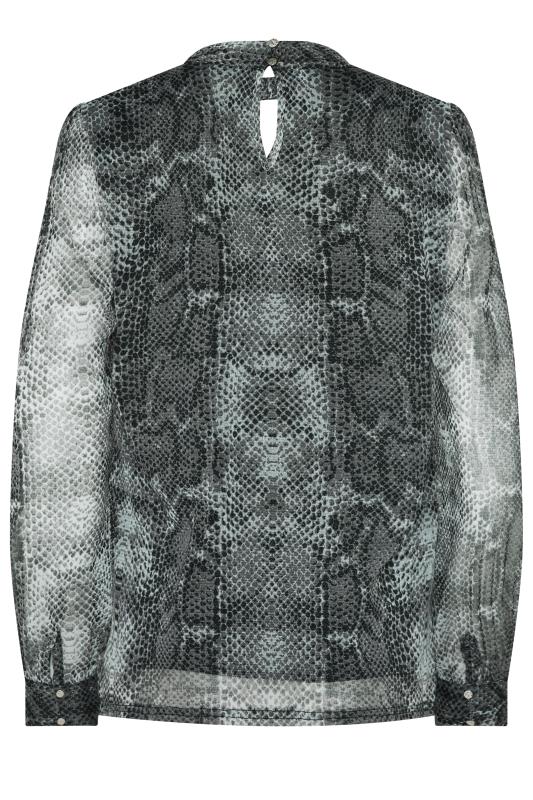 M&Co Charcoal Grey Snake Print Keyhole Blouse | M&Co 7