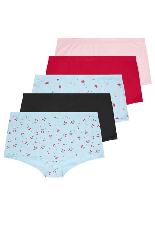 YOURSET 5 PACK Curve Blue Berry Print Shorts