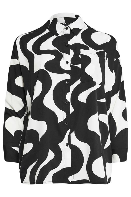 YOURS Plus Size Black Swirl Print Shirt  | Yours Clothing 5