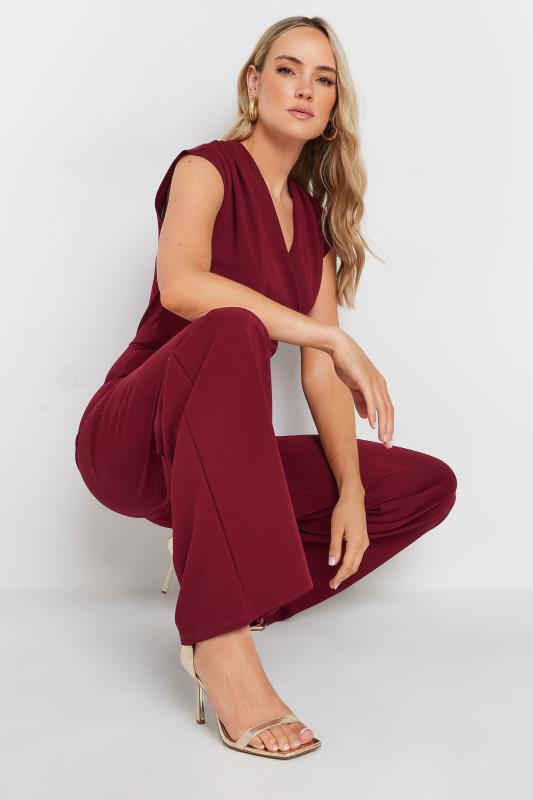 LTS Tall Burgundy Red Cross Over Jumpsuit | Long Tall Sally 5