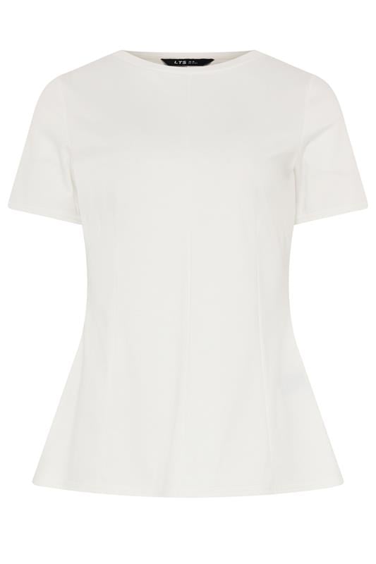 LTS Tall Women's White Seam Front Peplum Top | Long Tall Sally 6