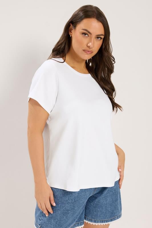 YOURS Plus Size White Peplum T-Shirt | Yours Clothing 1