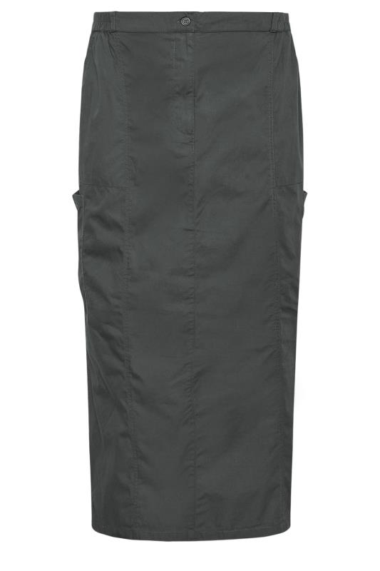 YOURS Plus Size Charcoal Grey Cargo Maxi Skirt | Yours Clothing  7