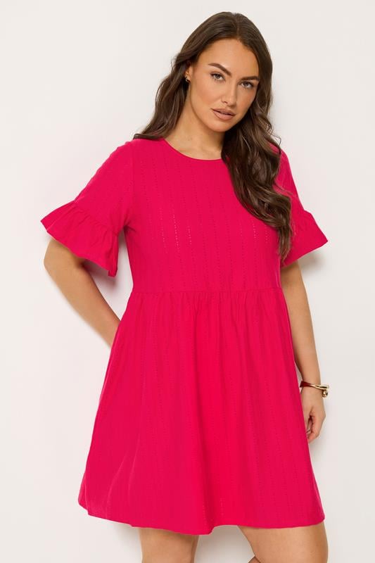 YOURS Curve Red Anglaise Tunic Mini Dress
