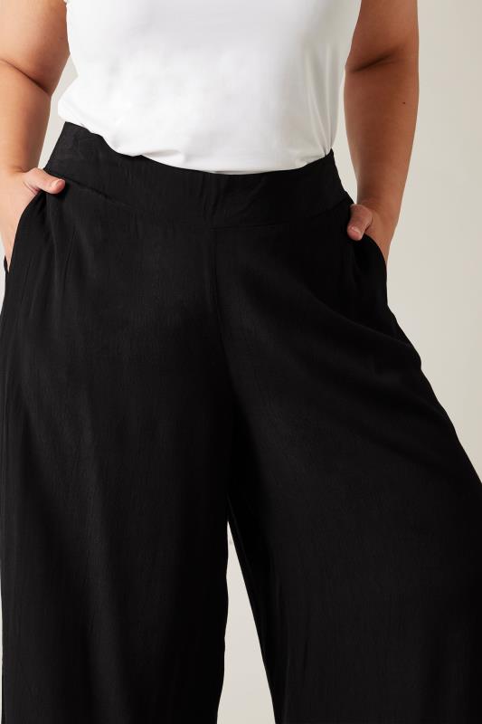 EVANS Plus Size Black Wide Leg Trousers | Evans 3