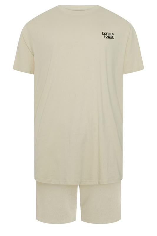 JACK & JONES Big & Tall Off-White T-Shirt & Shorts Set | BadRhino 2