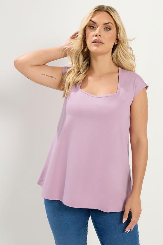 YOURS Plus Size Pink Cap Sleeve Top | Yours Clothing 1