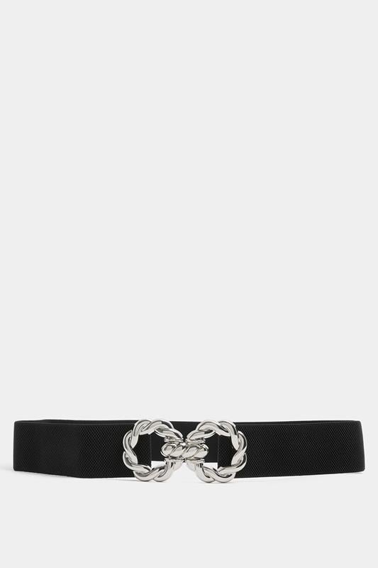 Black Elasticated Buckle Front Belt