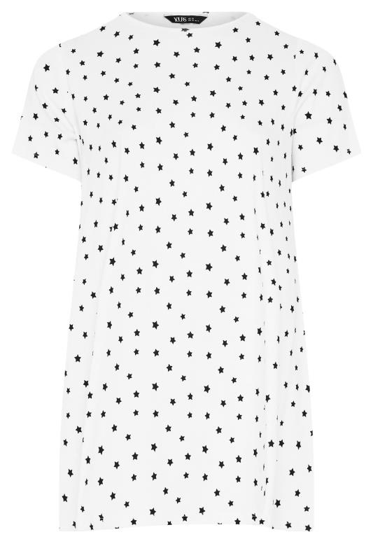 YOURS Plus Size White Star Print Swing Top | Yours Clothing 5