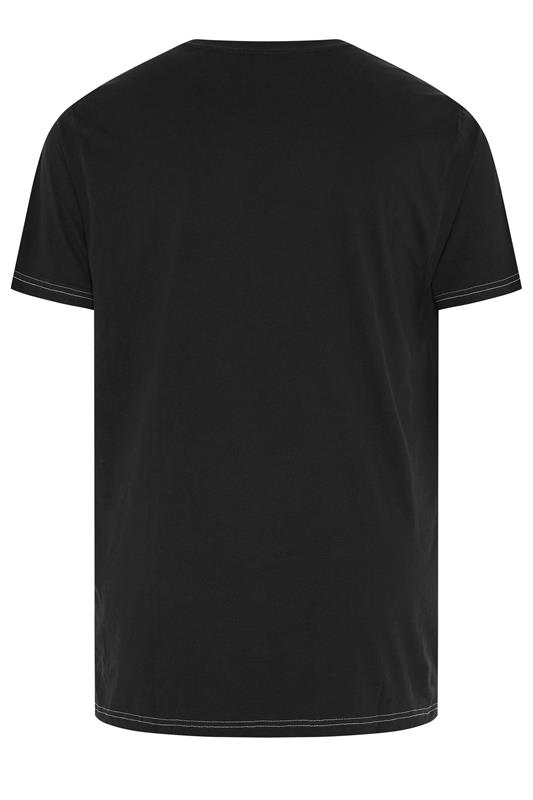 KAM Big & Tall Jet Black Rock N Roll Skeleton Print T-Shirt | BadRhino 2