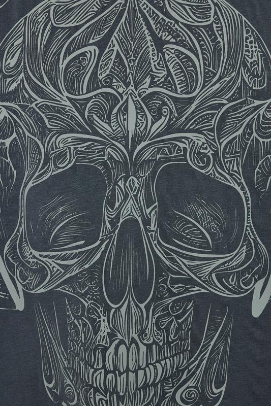 KAM Big & Tall Navy Blue Skull Graphic T-Shirt | BadRhino 3