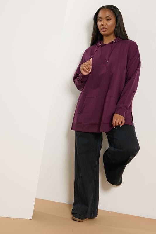 YOURS Plus Size Burgundy Red Hoodie | Yours Clothing 1
