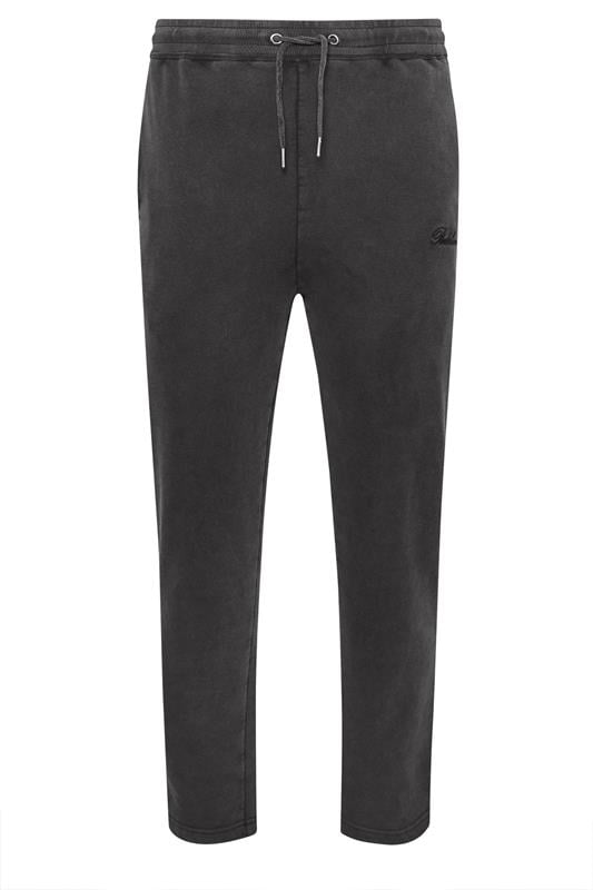 BadRhino Big & Tall Black Sun Bleached Open Hem Jogger