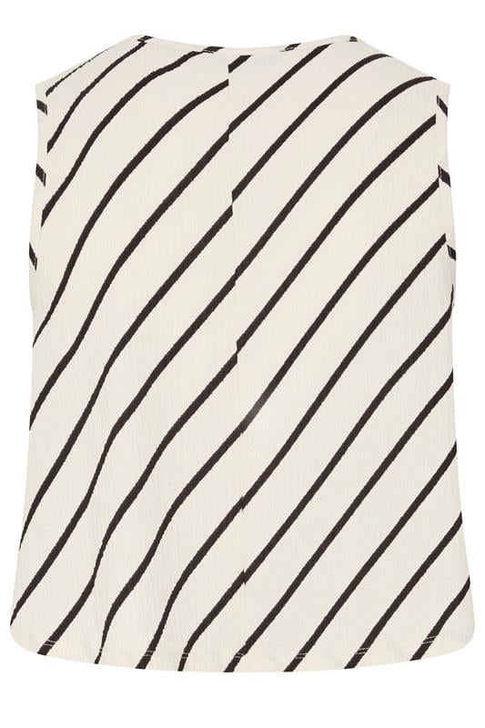 YOURS Plus Size Cream Stripe Vest Top | Yours Clothing 2