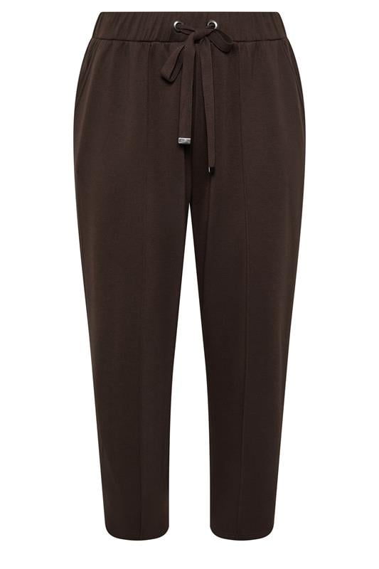  EVANS Curve Chocolate Brown Luxe Wide Leg Joggers