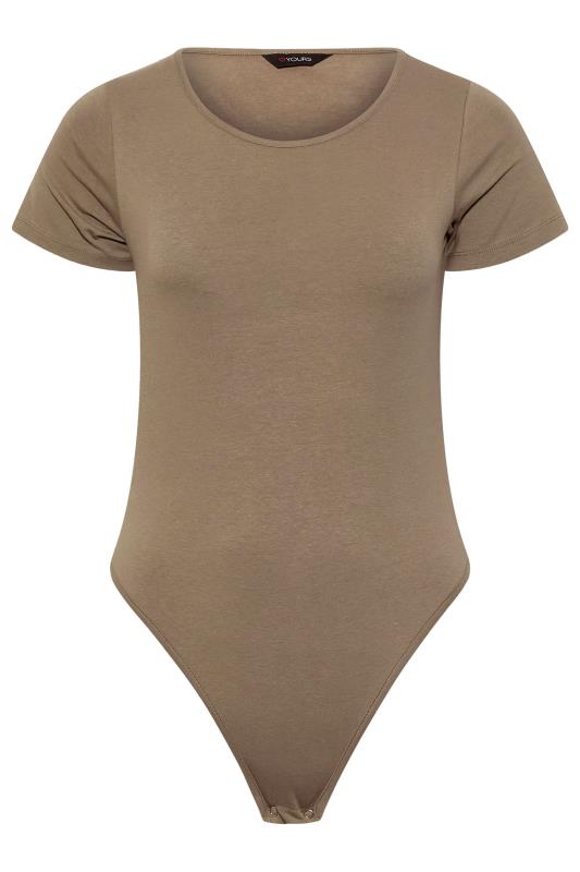 Plus Size Brown Short Sleeve Bodysuit | Yours Clothing 6