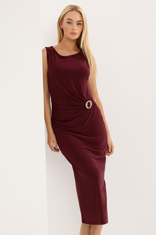  STAR Burgandy Red Wrap Dress