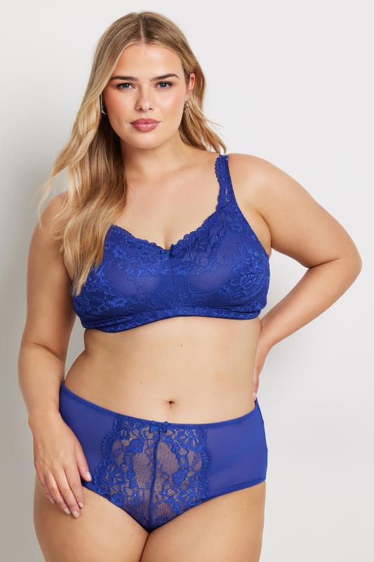 YOURS Plus Size Cobalt Blue Lace Detail Bra | Yours Clothing 1