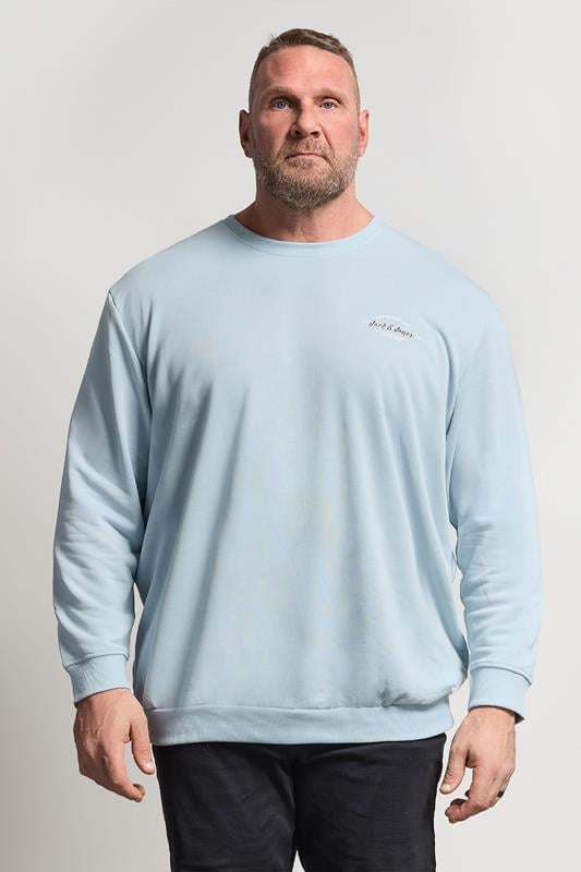 JACK & JONES Big & Tall Celestial Blue Logo Sweatshirt