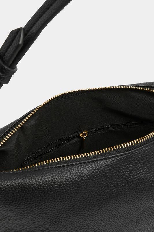 Black Button Strap Tote Bag | Yours Clothing 4