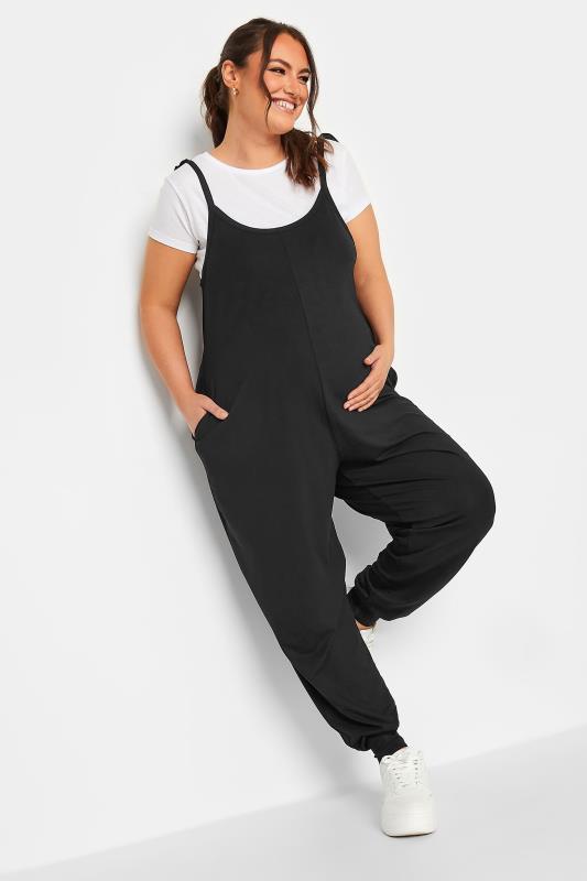 Plus Size  BUMP IT UP MATERNITY Curve Black Oversized Jumpsuit