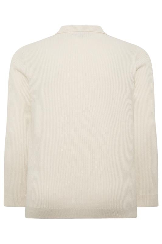 BadRhino Big & Tall Natural Brown Chunky Knit Collared Jumper | BadRhino 7