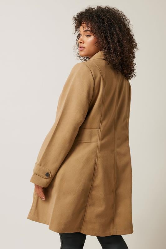 Evans Camel Tailored Mid Length Coat 4