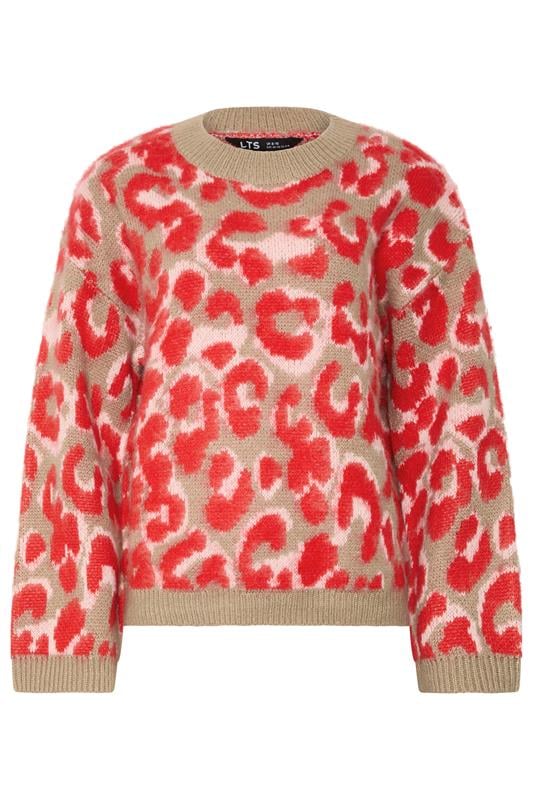 LTS Tall Women's Red Leopard Print Knitted Jumper | Long Tall Sally 5