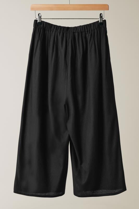 EVANS Plus Size Black Linen Culottes | Evans  6