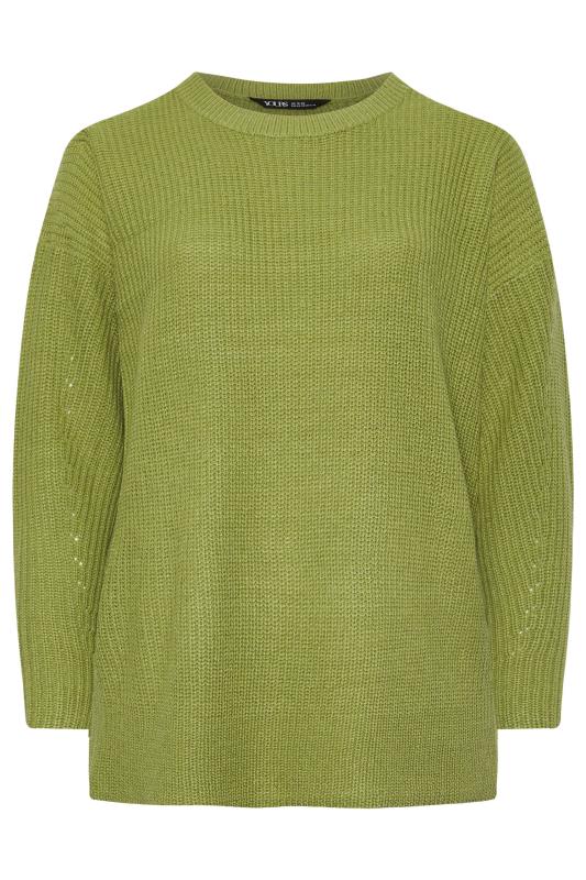 YOURS Plus Size Green Knitted Jumper | Yours Clothing 6