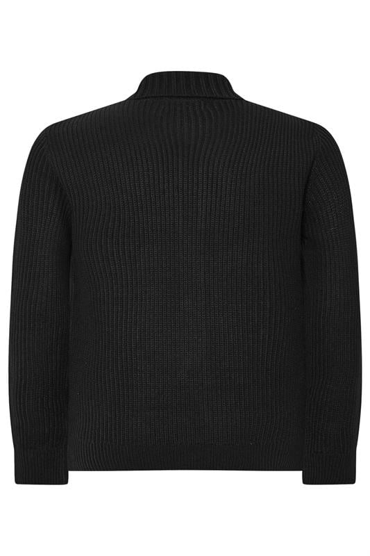 BadRhino Big & Tall Black Long Sleeve Knitted Shirt | BadRhino 2