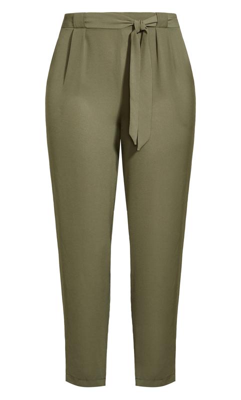 Tapered Belted Trousers Khaki 4