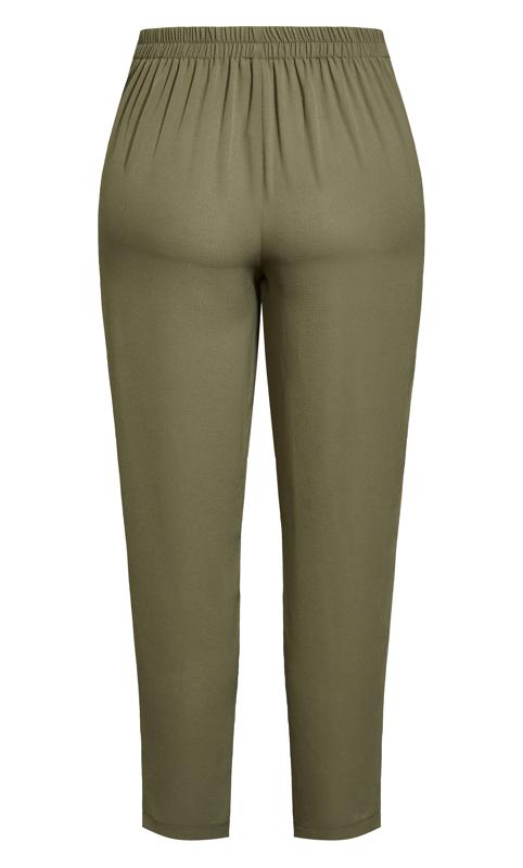 Tapered Belted Trousers Khaki 5