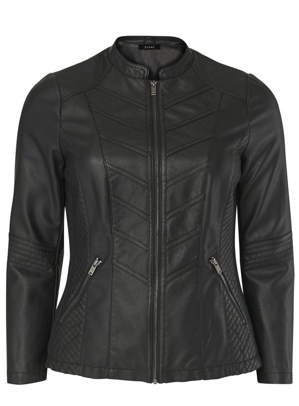 Faux Leather Black Biker Jacket 4