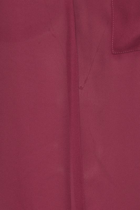 YOURS Plus Size Wine Red Half Placket Collared Blouse | Yours Clothing 5
