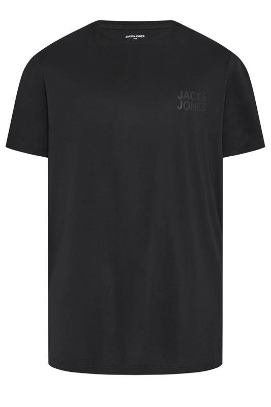 JACK & JONES Big & Tall Black Print Short Sleeve T-Shirt | BadRhino 2