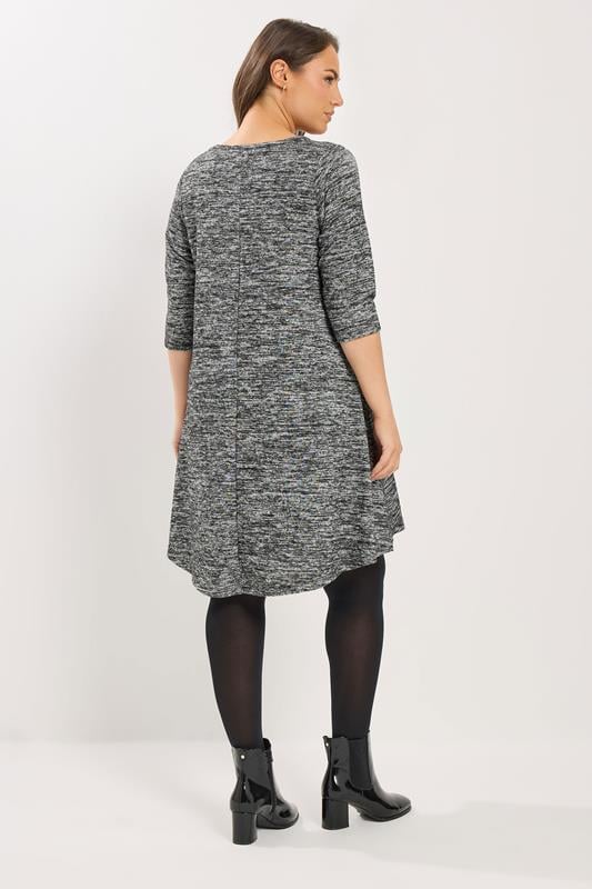 YOURS Plus Size Grey Drape Pocket Dress | Yours Clothing 2