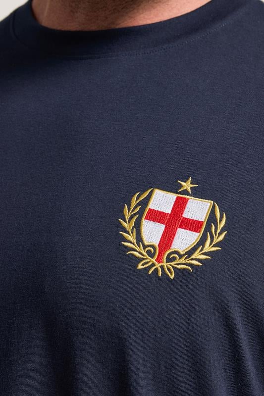 BadRhino Big & Tall Navy Blue Extra Long England Crest T-Shirt | BadRhino 4