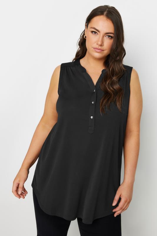 YOURS Plus Size Black Sleeveless Blouse | Yours Clothing 4