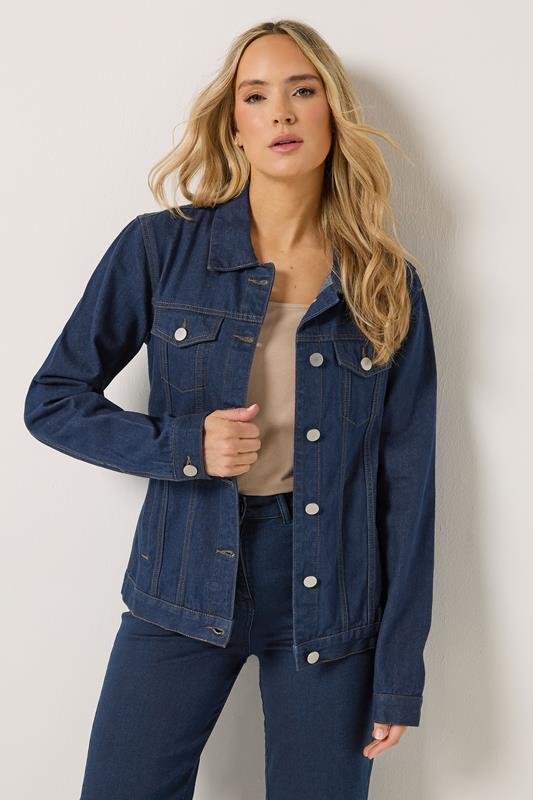 LTS Tall Indigo Blue Cotton Denim Jacket