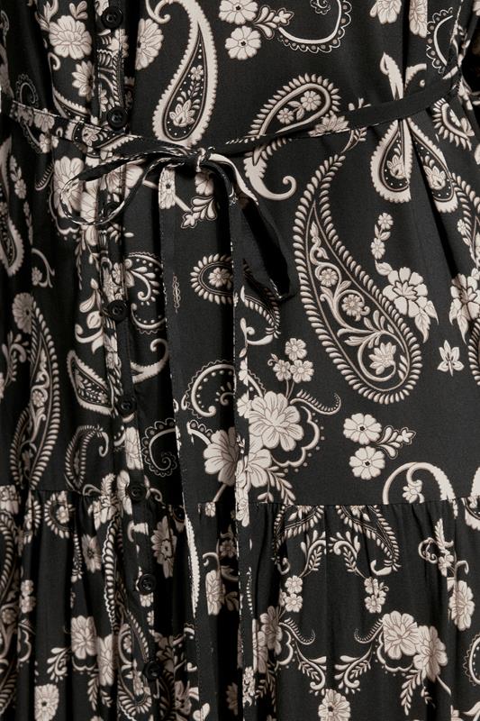 LTS Tall Black Paisley Tie Waist Maxi Dress | Long Tall Sally 5