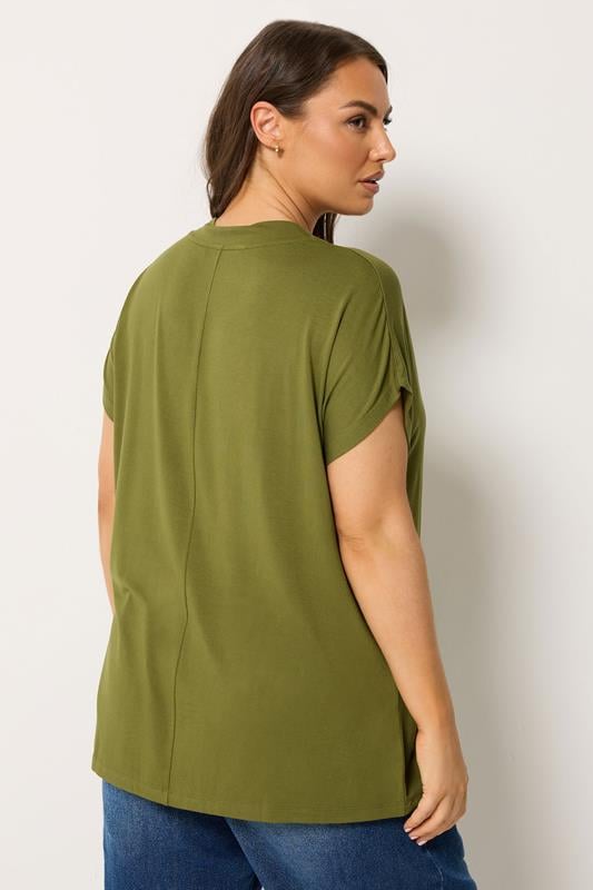 YOURS Plus Size Green Grown On Sleeve T-shirt | Yours Clothing 2