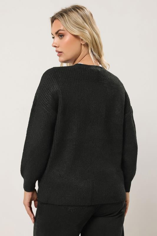 YOURS Plus Size Black Bow Tie Front Cardigan | Yours Clothing 2