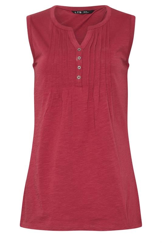 LTS Tall 2 PACK Navy Blue & Red Henley Vest Tops | Long Tall Sally 8