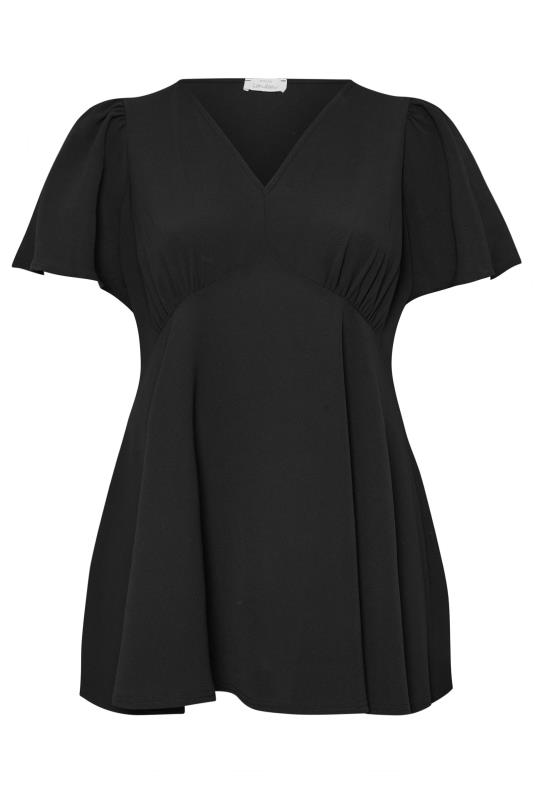 YOURS LONDON Plus Size Black Angel Sleeve Blouse | Yours Clothing 5