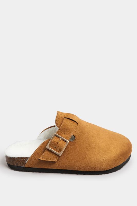 LTS Chestnut Brown Faux Fur Lined Clogs In Standard Fit | Long Tall Sally 3