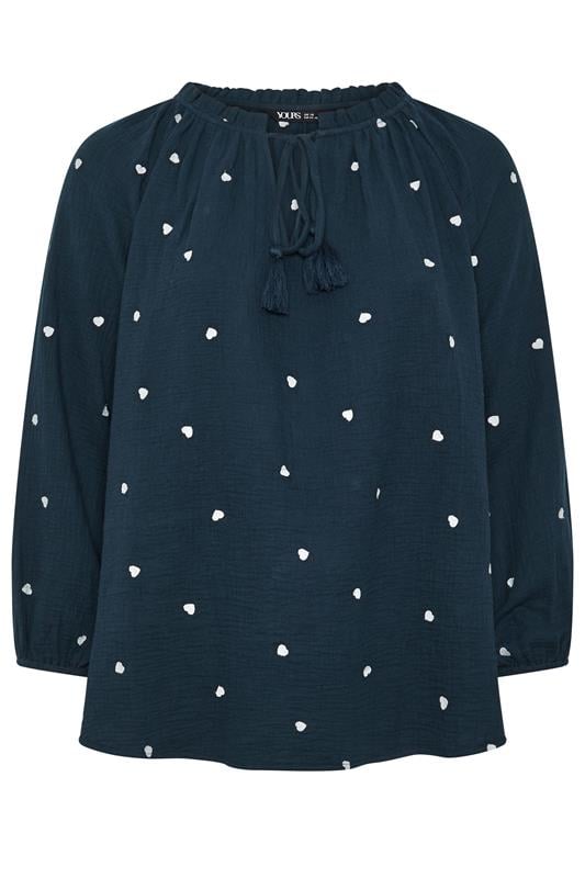 YOURS Plus Size Navy Blue Blouse | Yours Clothing 5