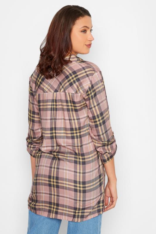 Tall Women's LTS Pink Check Overhead Shirt | Long Tall Sally 3